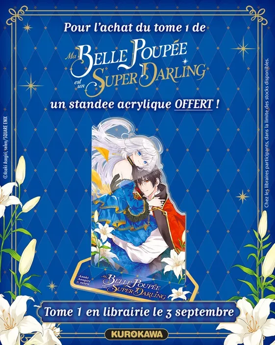 Kurokawa offers a standee for My Beautiful Doll is a Super Darling