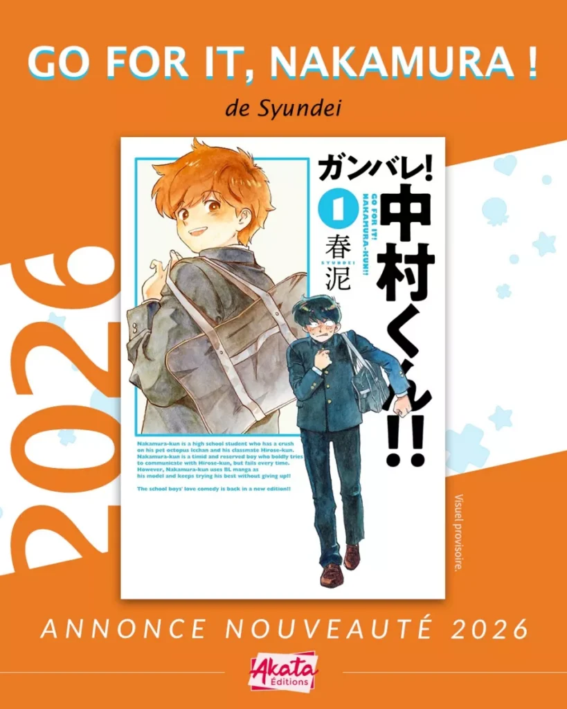 The manga Go for it, Nakamura! is back in France