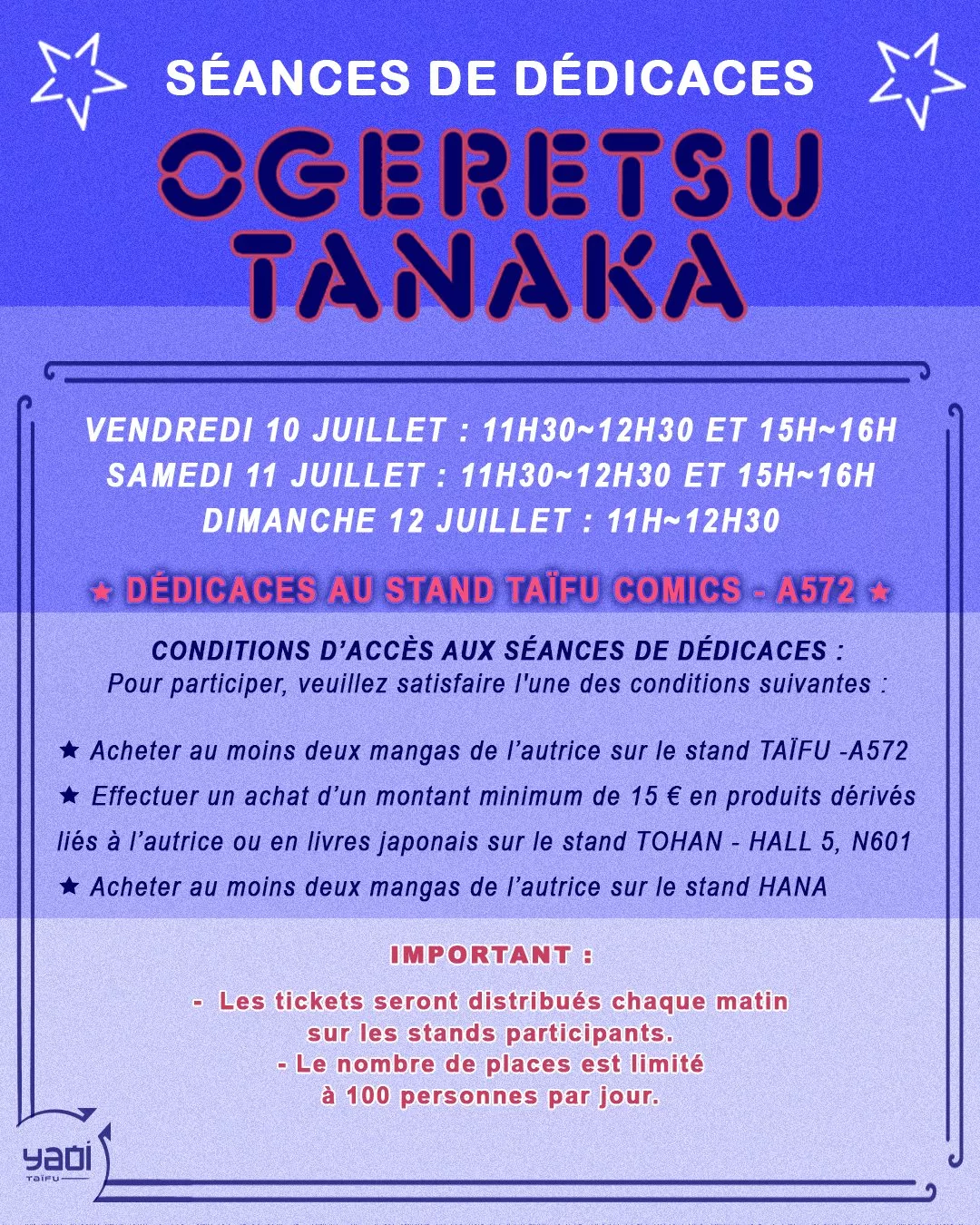 A busy French slate for mangaka Ogeretsu Tanaka