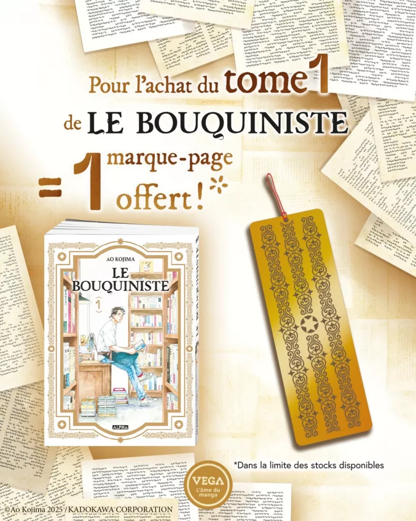 Vega offers a metal Le Bouquiniste bookmark